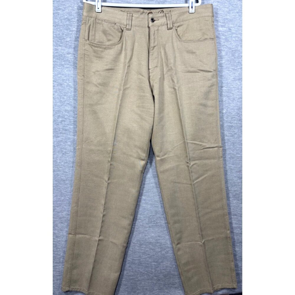 Tommy Bahama Mens‎ Pants 36x32 Beige Flat Front Relaxed Fit Casual
